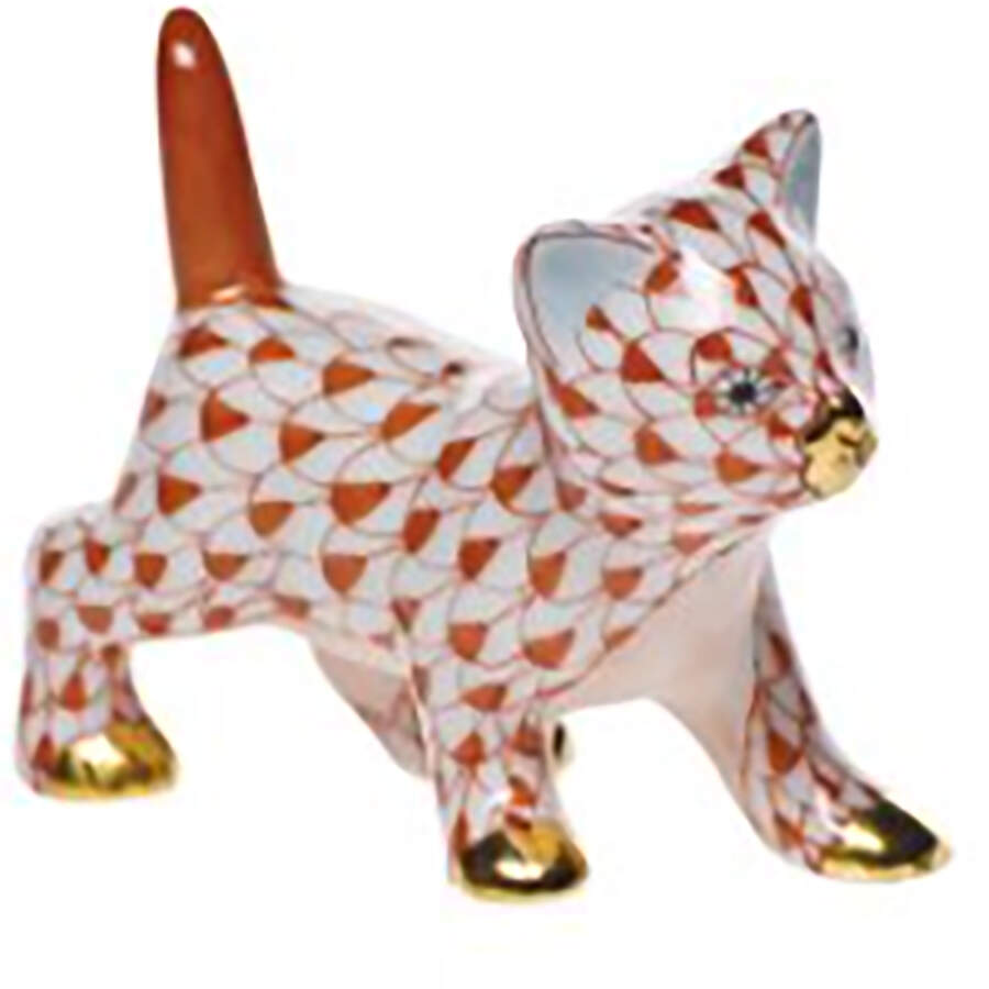 Cats Strutting Kitty- Rust - No Box by Herend-1
