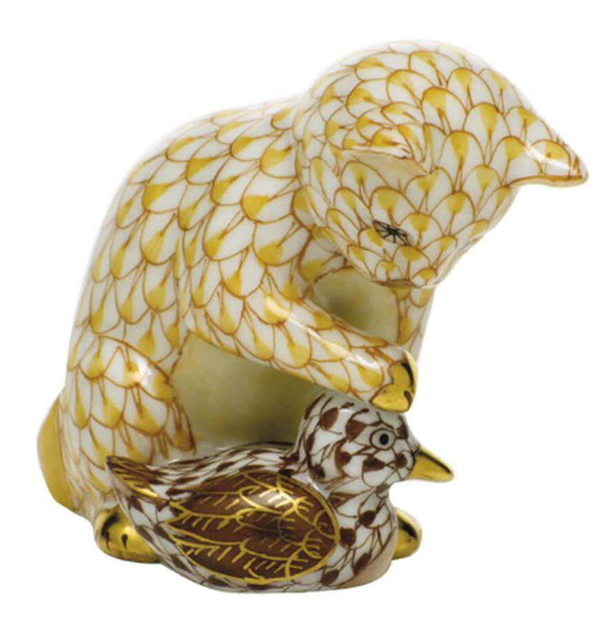 Cats Ktten And Duckling- Butterscotch/Chocola - No Box by Herend-1