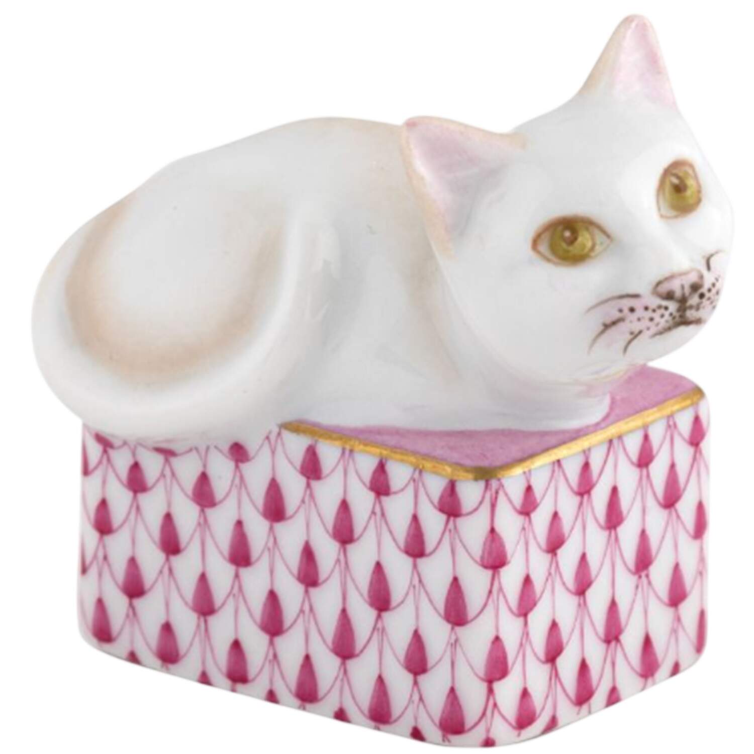 Cats Cat In Box- Raspberry - No Box by Herend-1