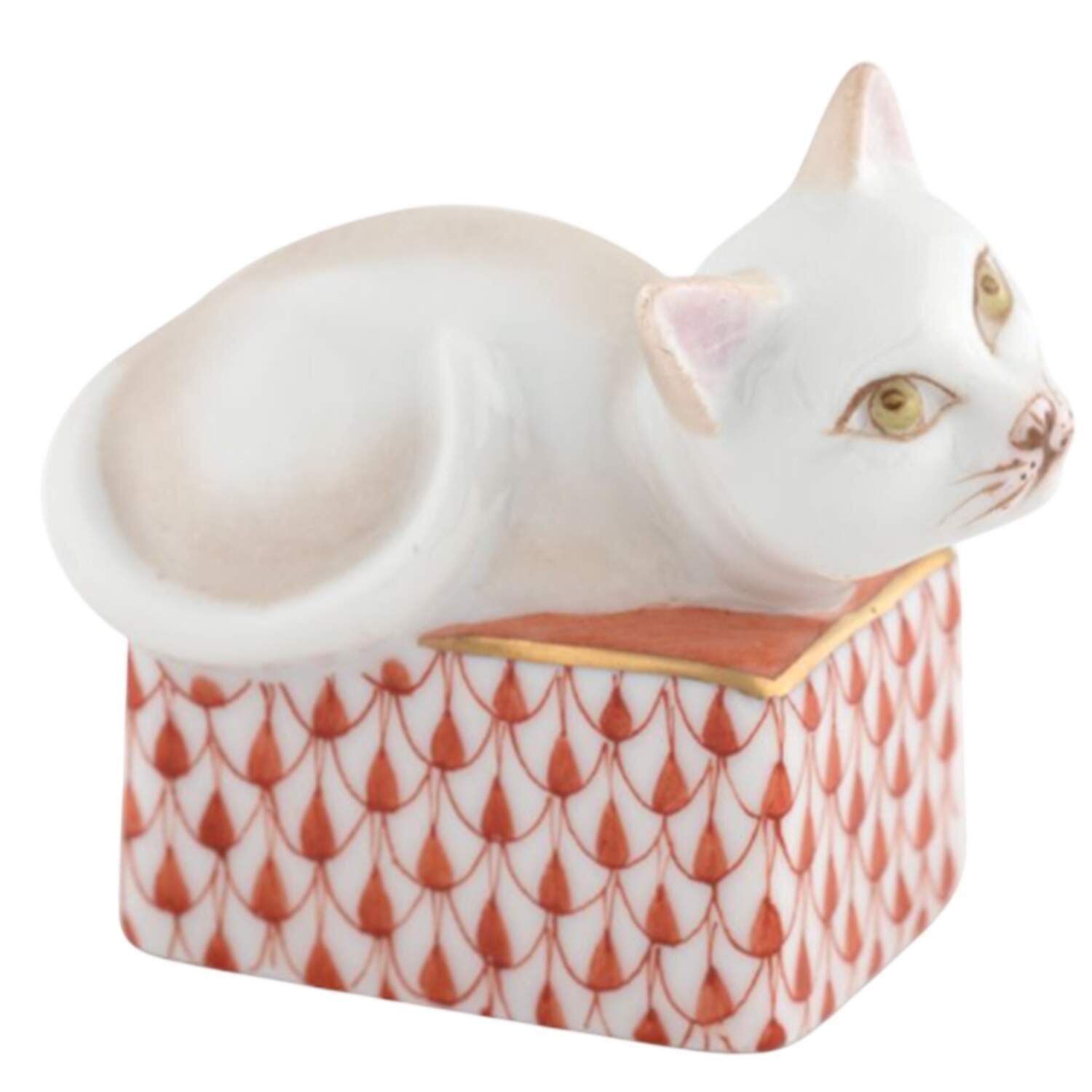 Cats Cat In Box- Rust - No Box by Herend-1