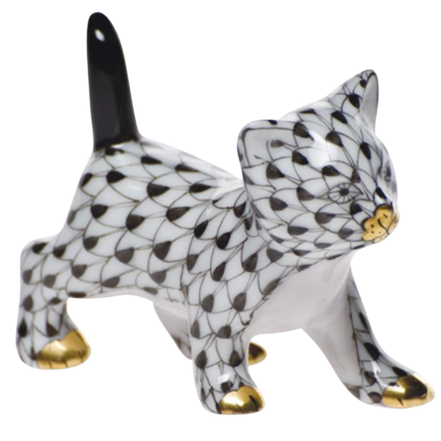 Cats Strutting Kitty- Black - No Box by Herend-1