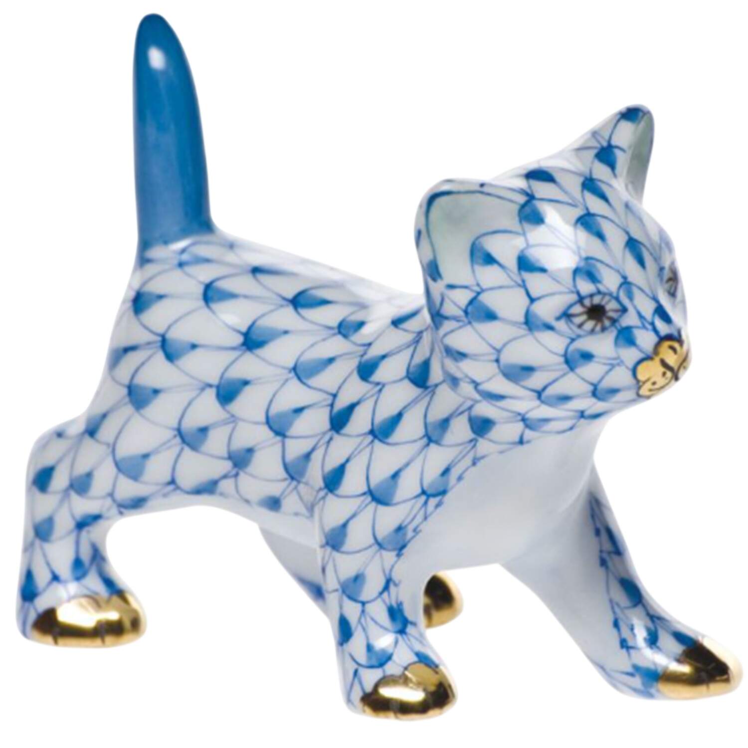 Cats Strutting Kitty- Blue - No Box by Herend-1