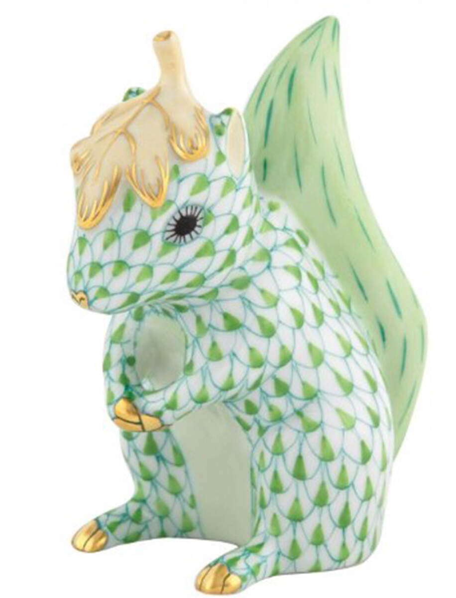 Rodents Squirrel With Leaf- Keylime - No Box by Herend-1