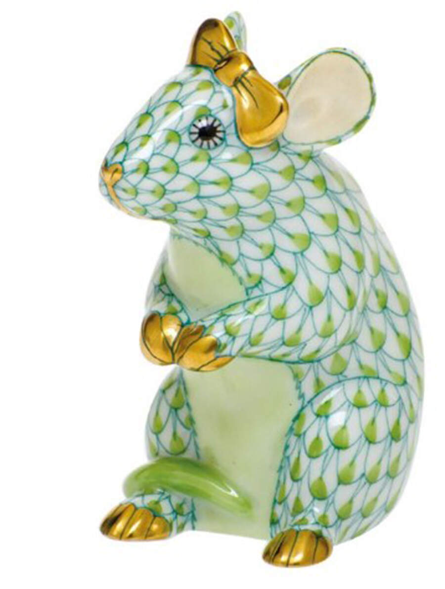 Rodents Mouse With Bow- Keylime - No Box by Herend-1