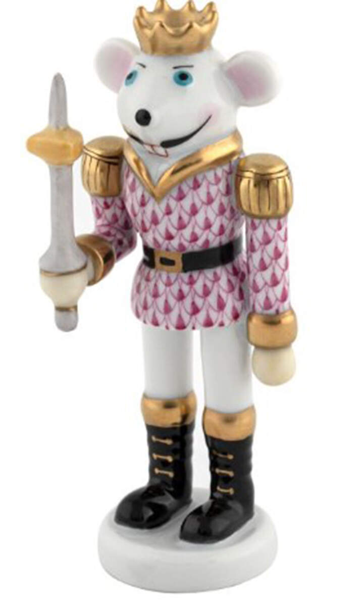Rodents Mouse King Nutcracker- Raspberry - No Box by Herend-1