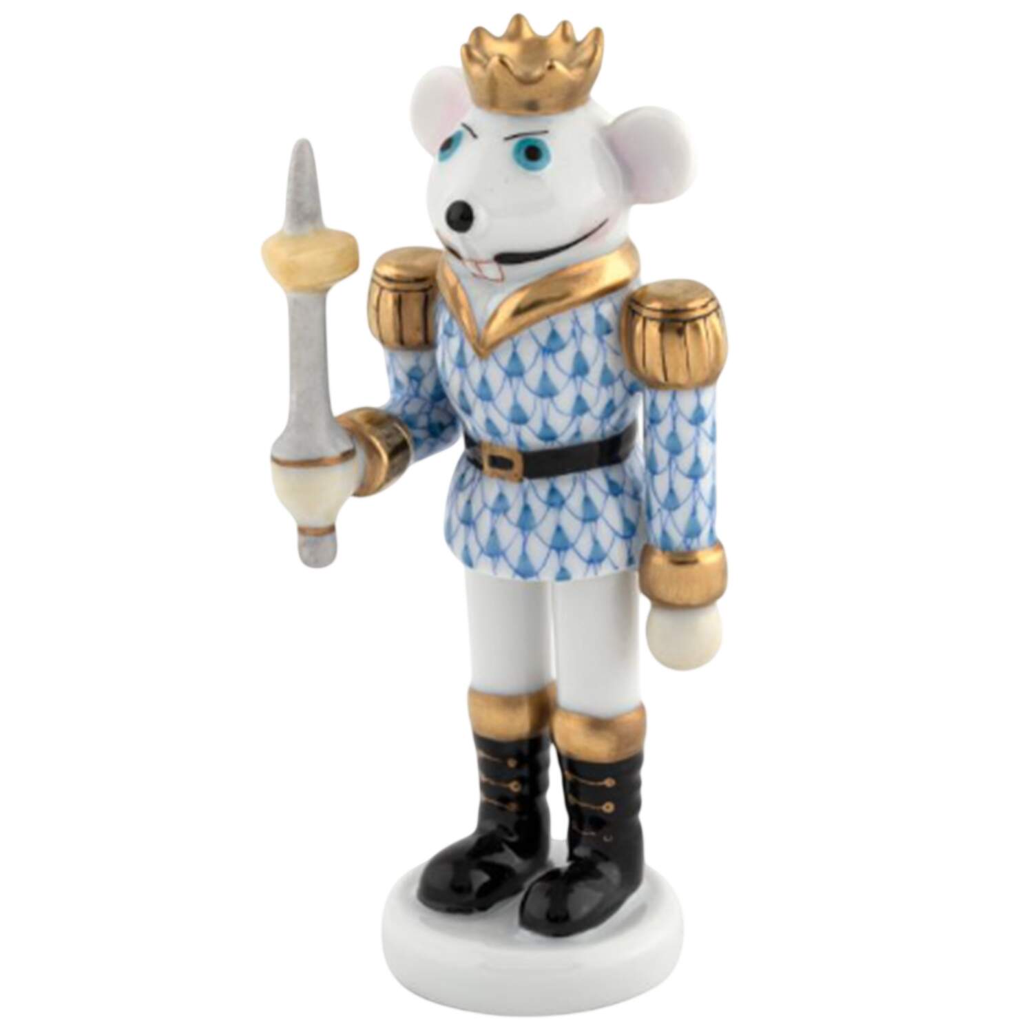 Rodents Mouse King Nutcracker- Blue - No Box by Herend-1