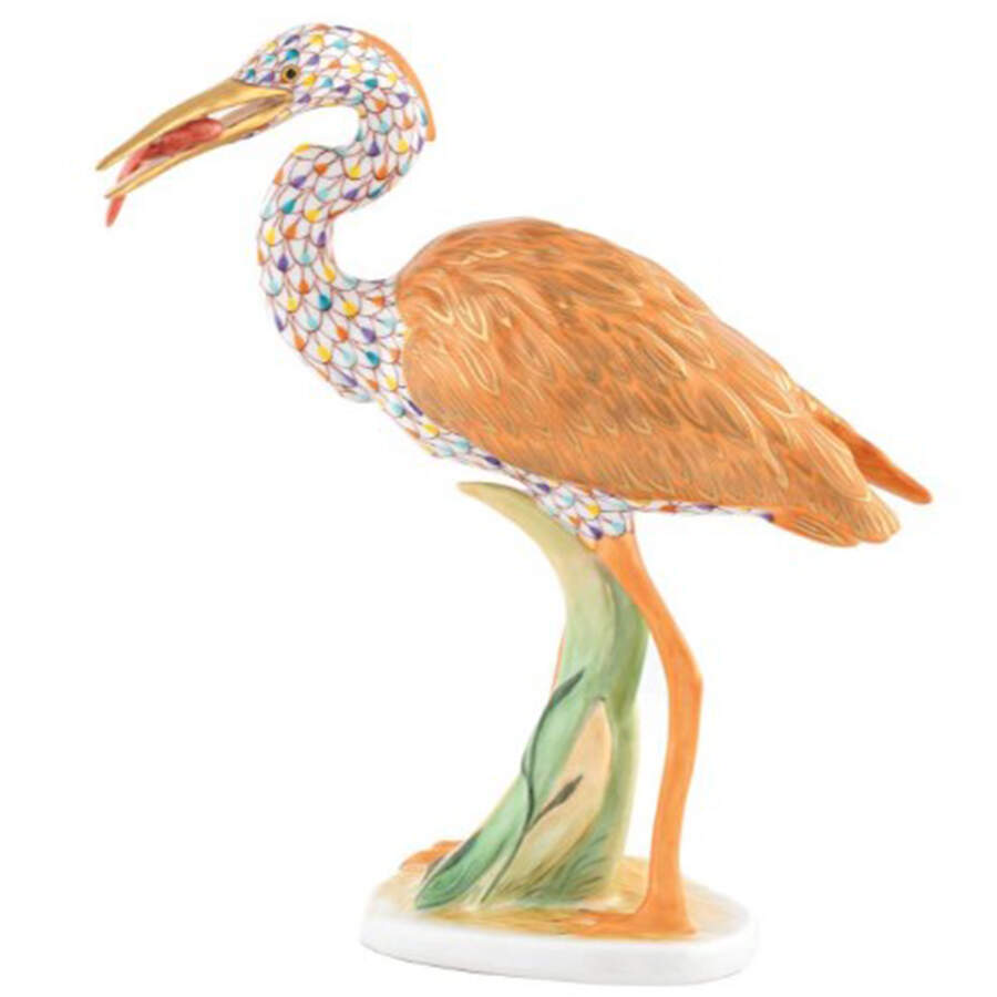 Waterfowl Heron With Fish - No Box by Herend-1