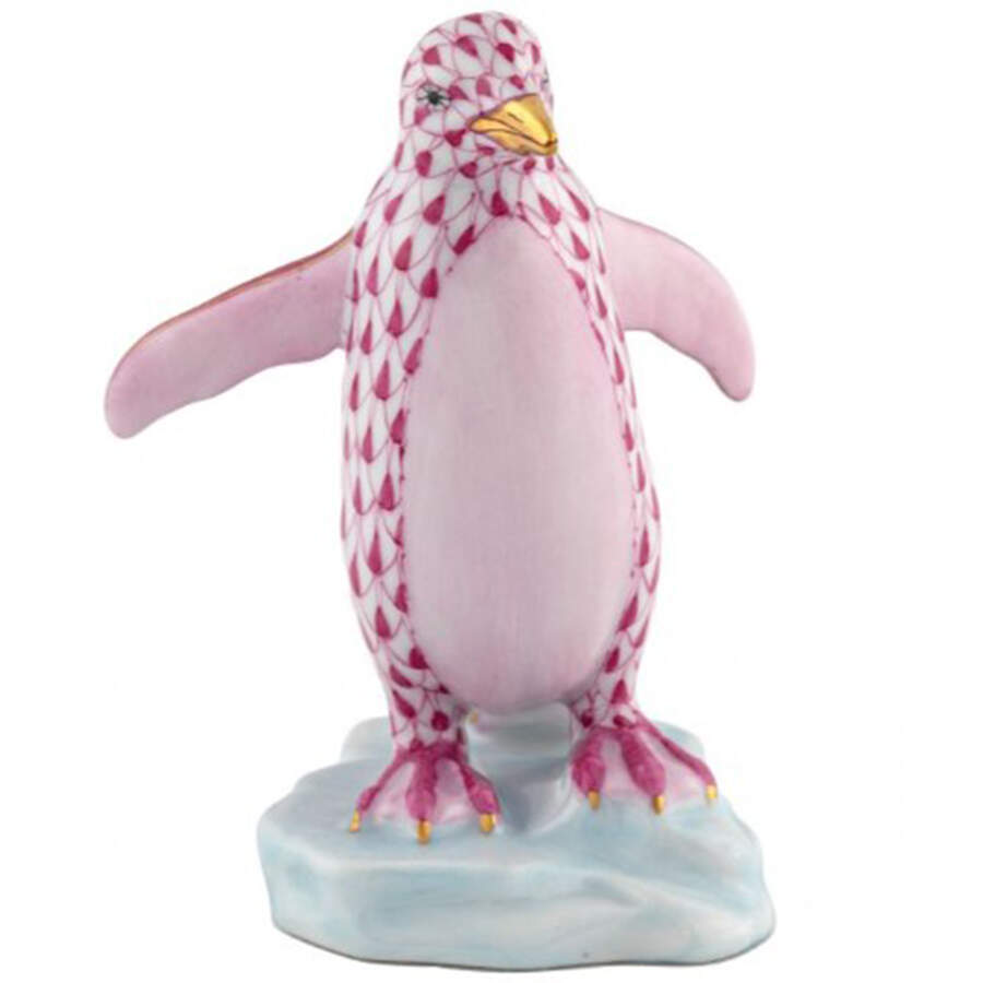 Waterfowl Waddling Penguin- Raspberry - No Box by Herend-1