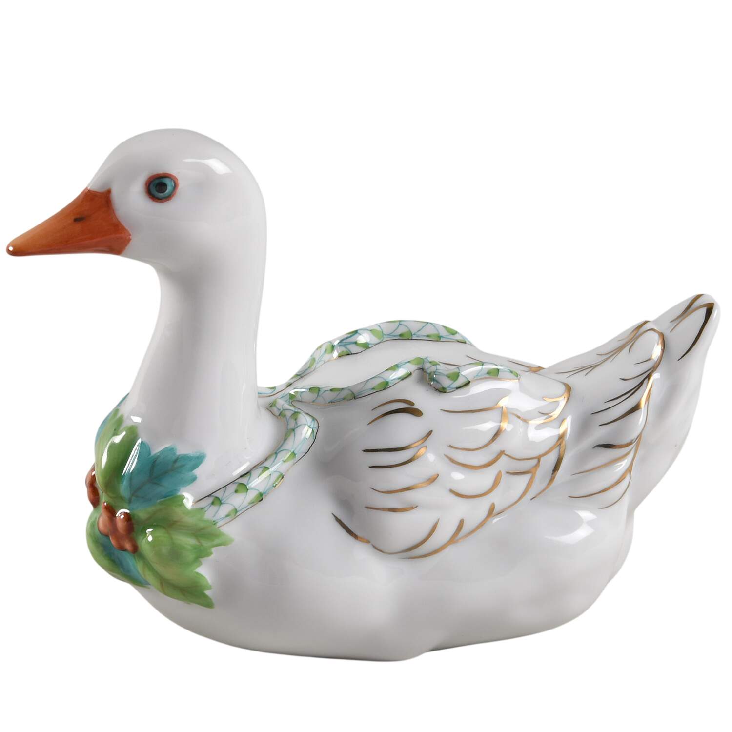Waterfowl Christmas Goose- Key Lime - No Box by Herend-1
