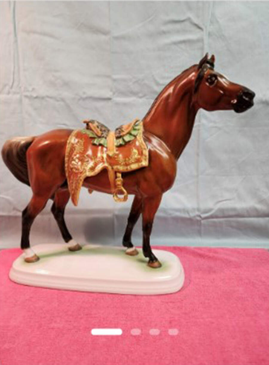 Horses (Equine) Saddled Horse - Bay Natural - No Box by Herend-1