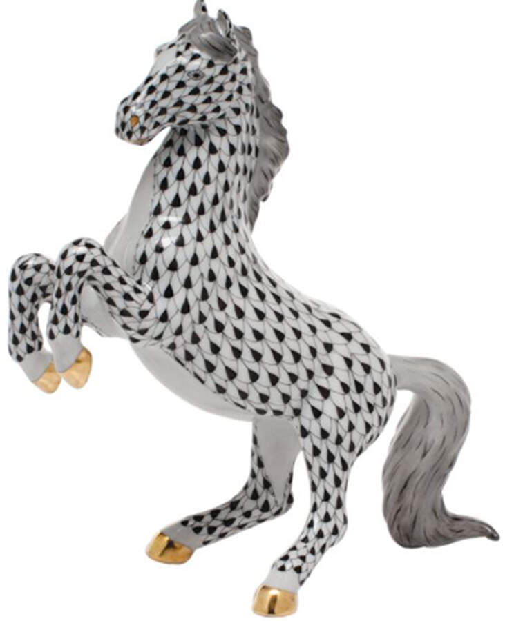Horses (Equine) Prancing Horse- Black - No Box by Herend-1