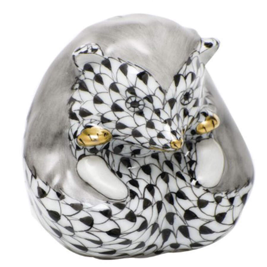 Wild Animals Baby Hedgehog- Black - No Box by Herend-1