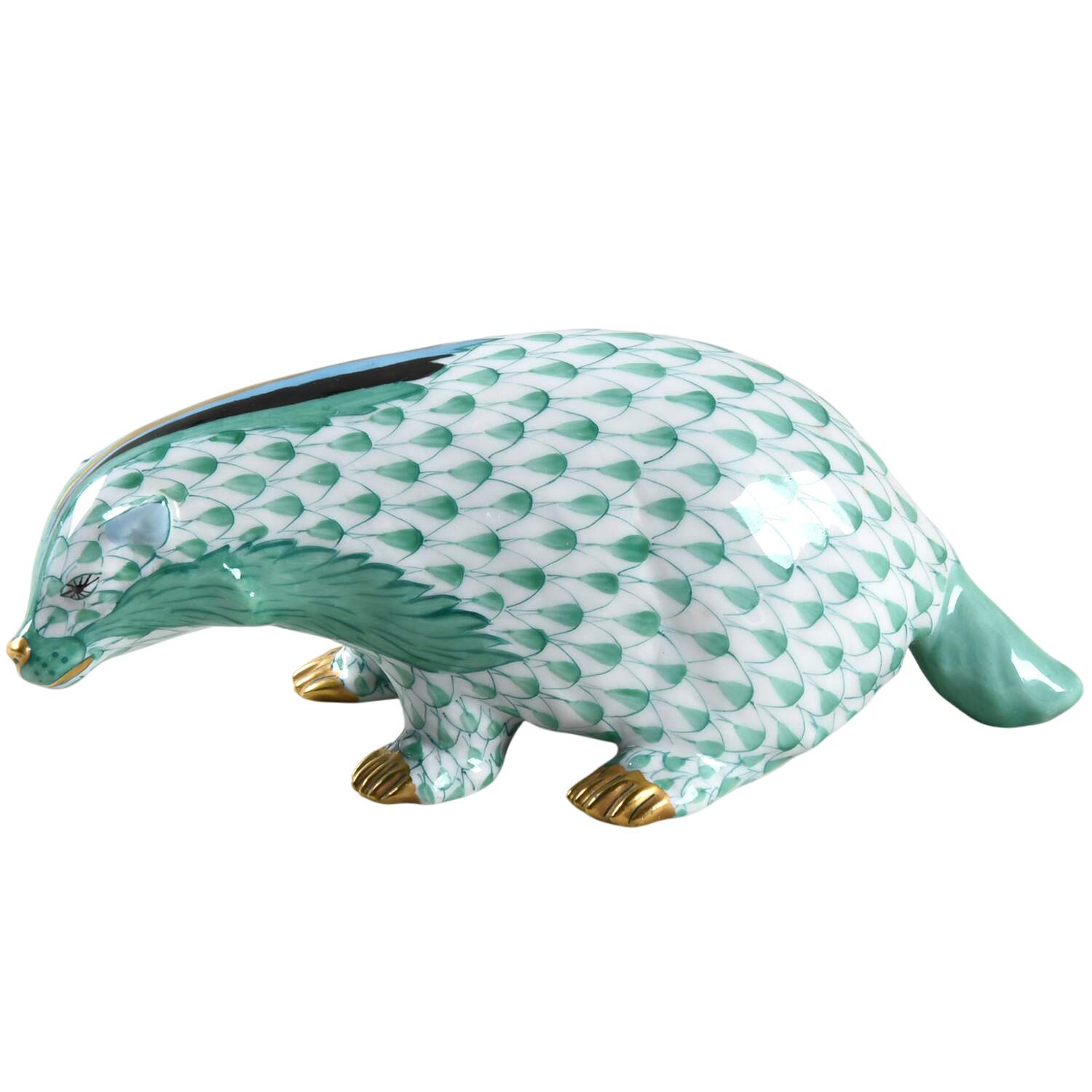 Wild Animals Badger-Standing/Green - No Box by Herend-1