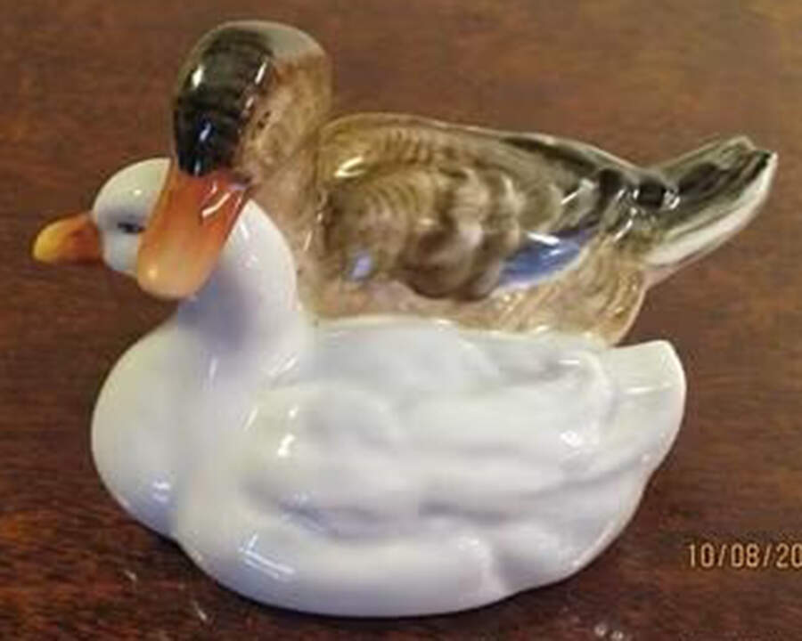 Ducks Pair Of Ducks-Natural - No Box by Herend-1