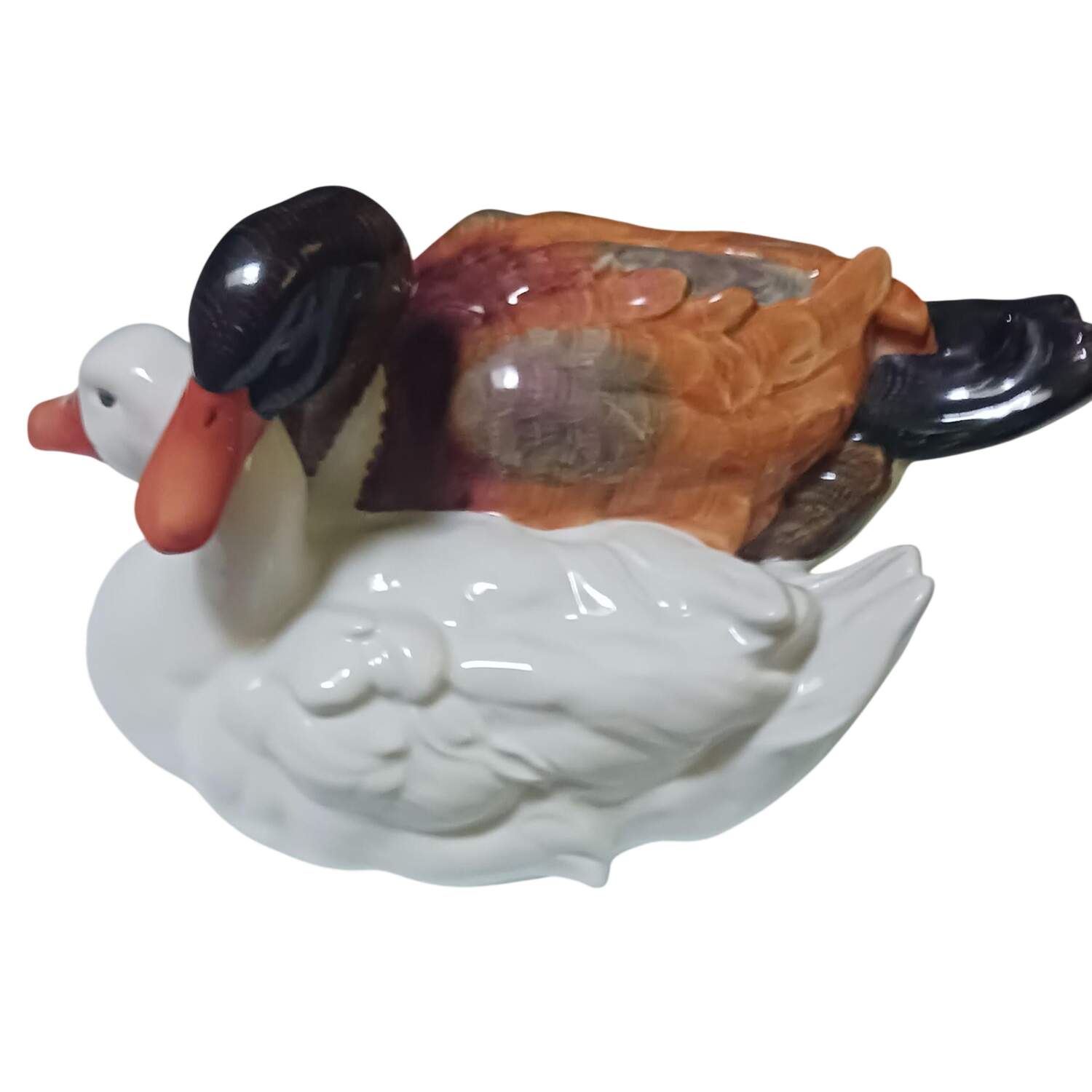 Ducks Pair Of Ducks-Natural & White - No Box by Herend-1
