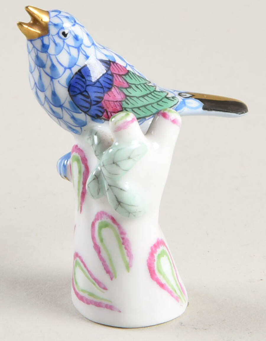 Birds Miniature Bird Blue - No Box by Herend-1