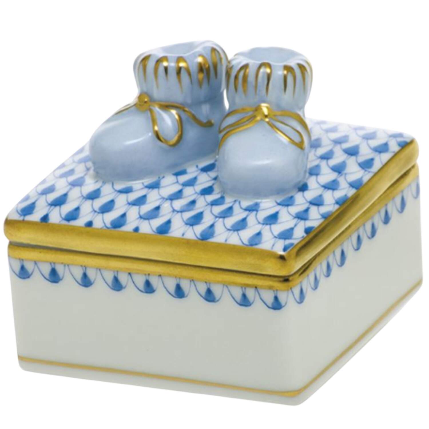 Childrens's Gifts & Toys Baby Bootie Box-Blue - No Box by Herend-1