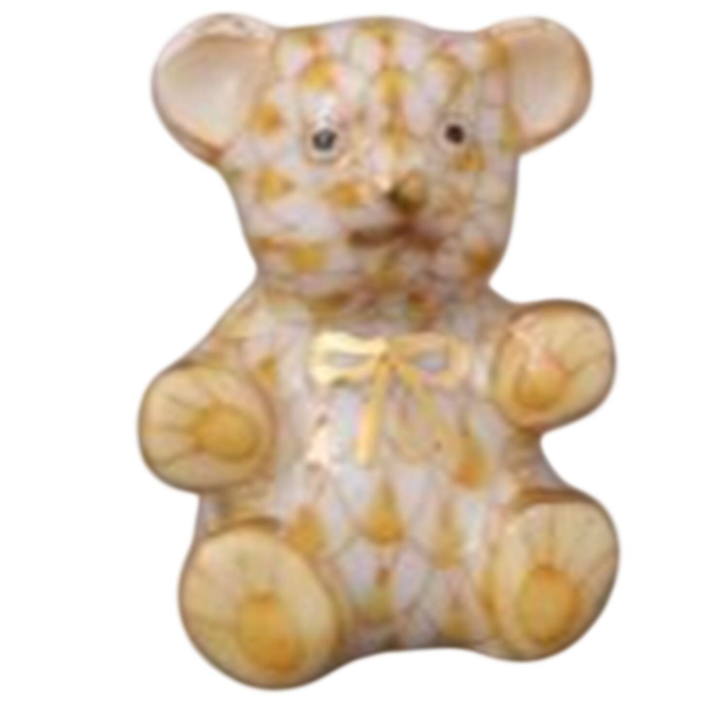 Childrens's Gifts & Toys Small Teddy Bear W/Bow-Butterscotch - No Box by Herend-1