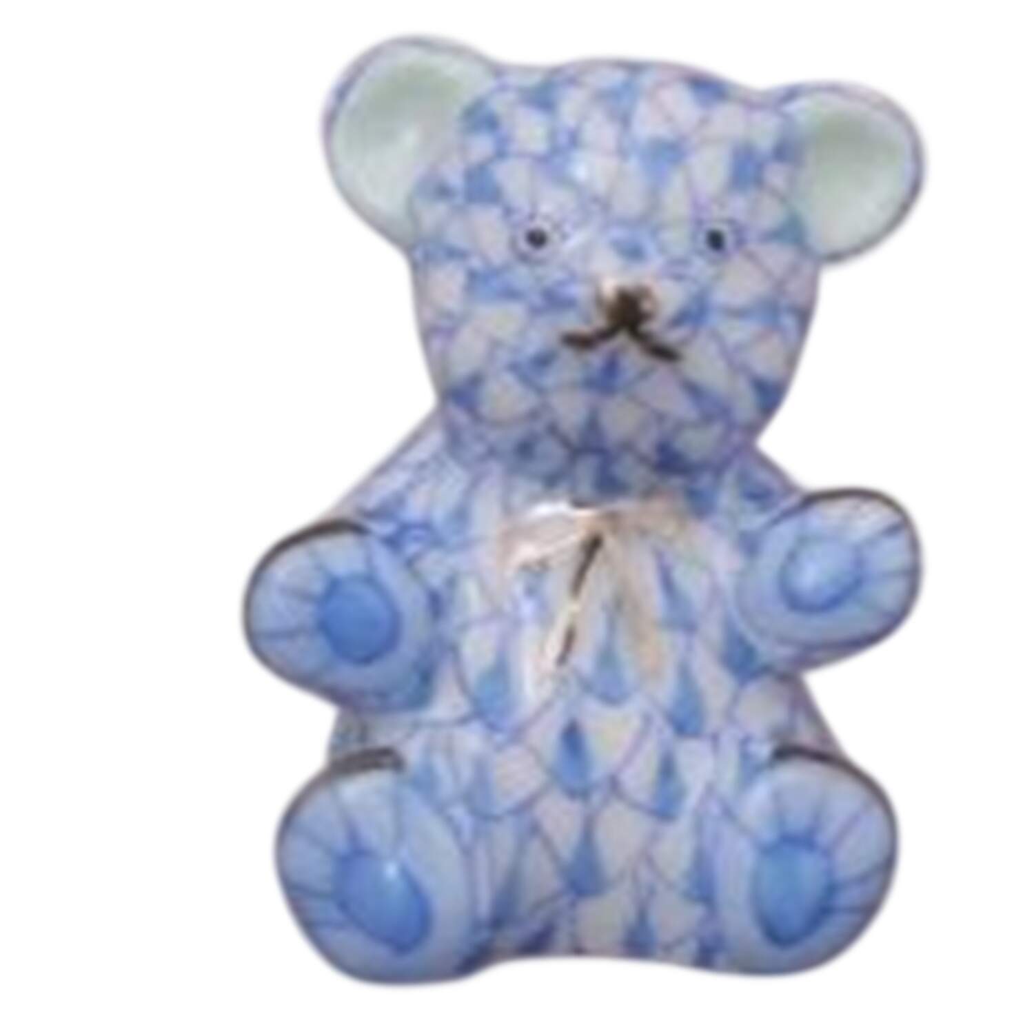 Childrens's Gifts & Toys Small Teddy Bear W/Bow-Blue - No Box by Herend-1