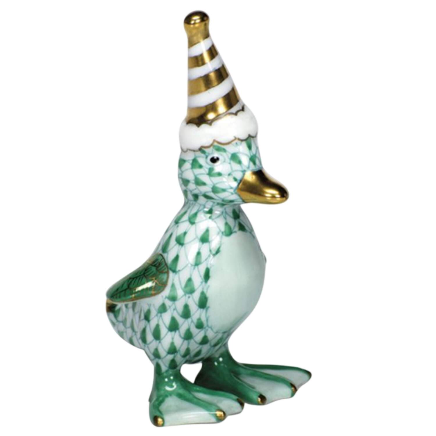 Childrens's Gifts & Toys Party Duckling- Green - No Box by Herend-1