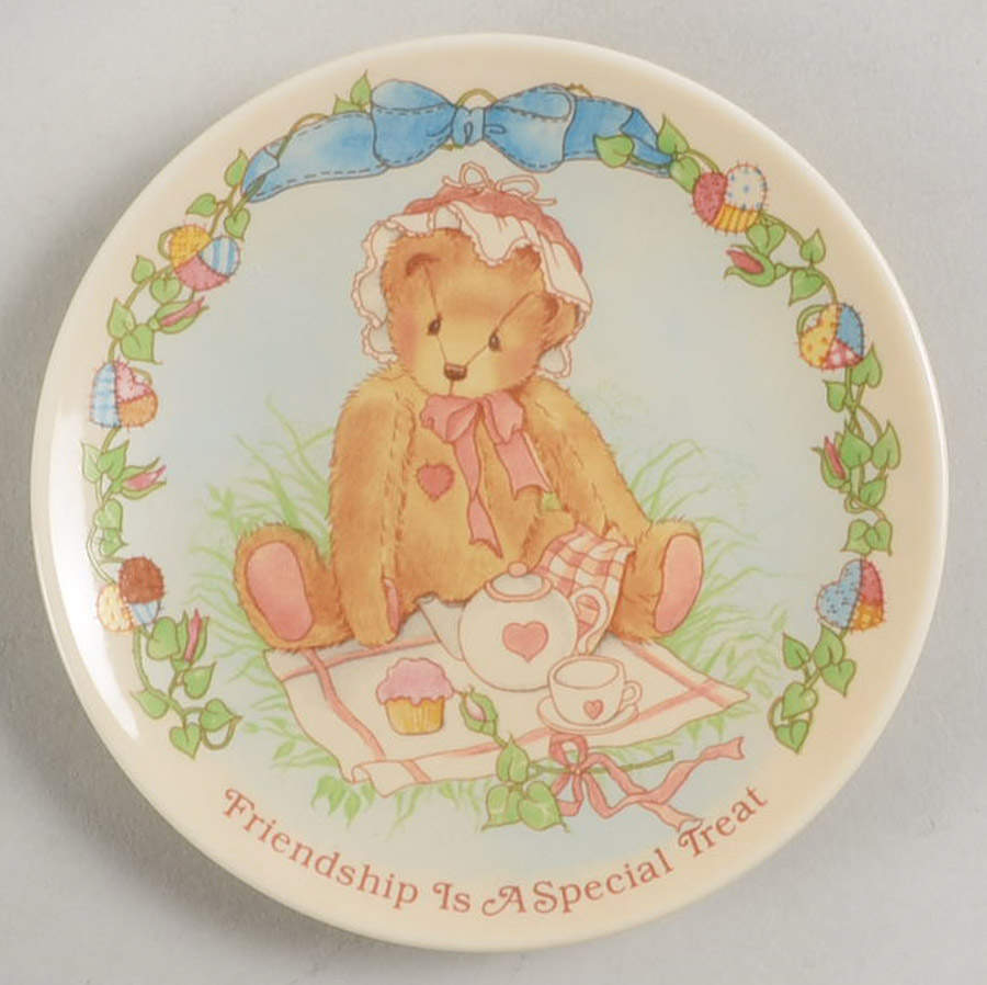 Cherished Teddies Mini Plates Friendship Is A Special Treat - No Box by Hamilton Collection-1