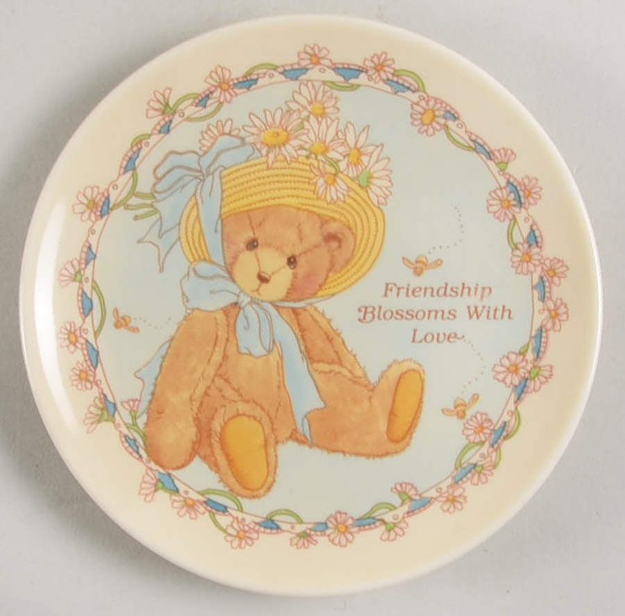 Cherished Teddies Mini Plates Friendship Blossoms With Love - No Box by Hamilton Collection-1