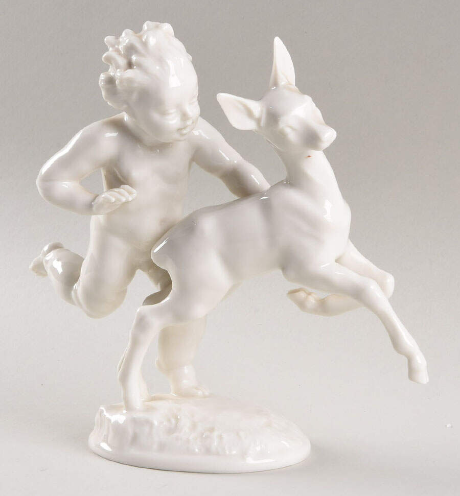 Cherubs-Angels Cherub With Fawn - Boxed by Hutschenreuther-1