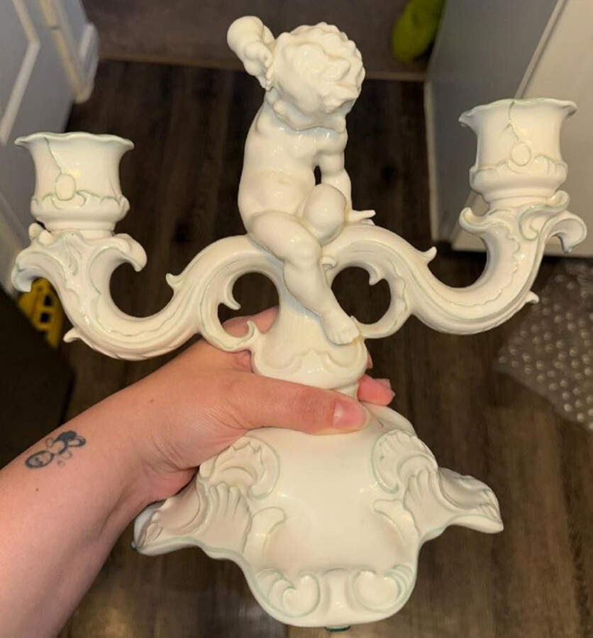 Giftware Cherub 2 Light Candleholder-White - Boxed by Hutschenreuther-1