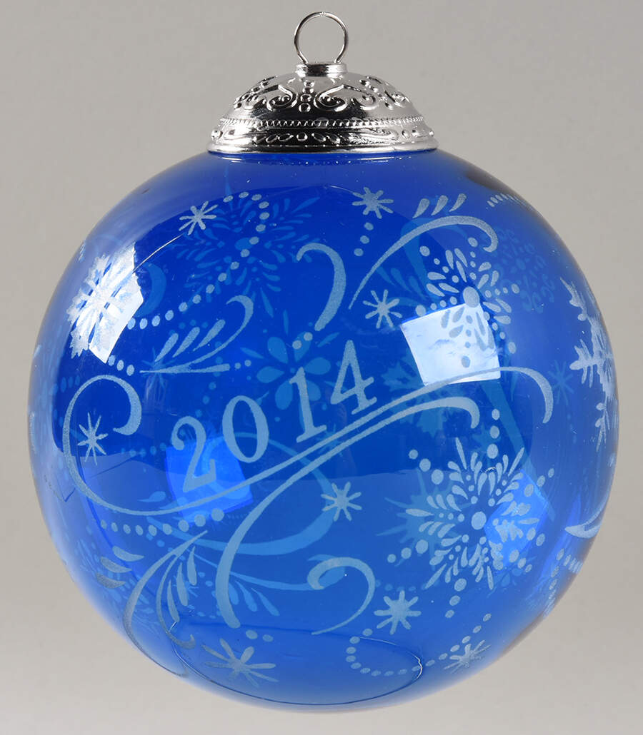 Christmas Commemorative 2014-Blue #2 - No Box by Hallmark Gold Crown-1
