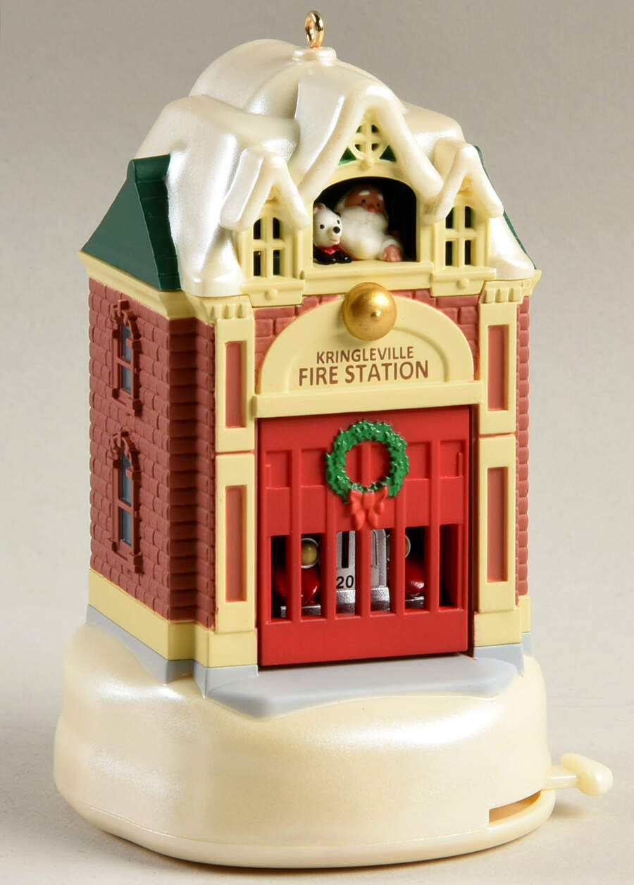 Kringleville Fire Station #3 - Boxed by Hallmark Gold Crown-1