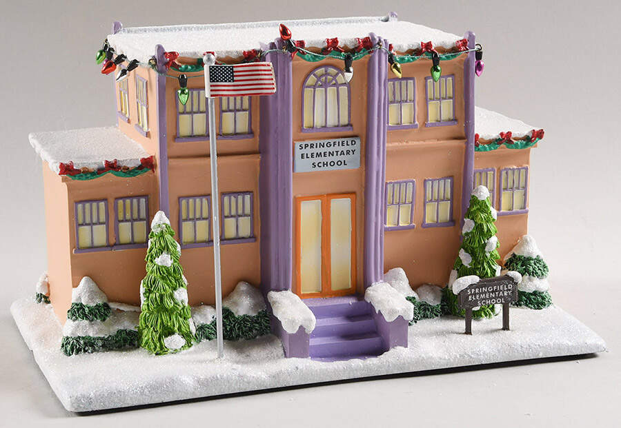 Simpsons Christmas Village Springfield Elementary School - No Box by Hawthorne Village-1