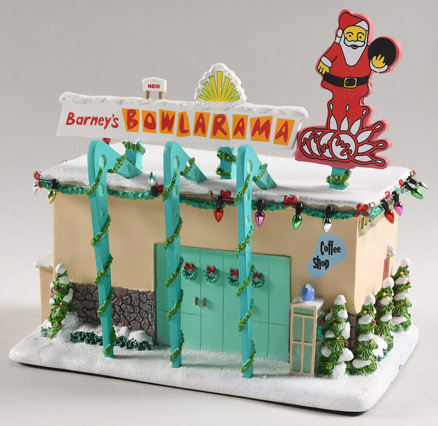 Simpsons Christmas Village Barney's Bowl-A-Rama - No Box by Hawthorne Village-1