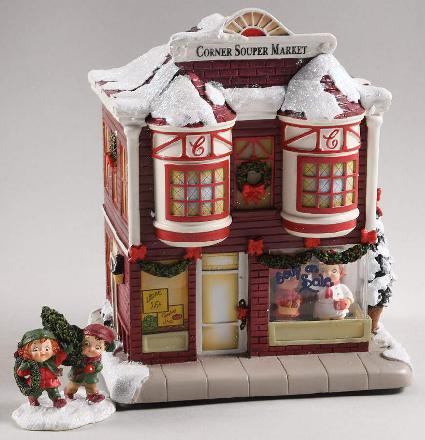 Campbell's Christmas Village Corner "Souper" Market - Set Of 2 - No Box by Hawthorne Village-1