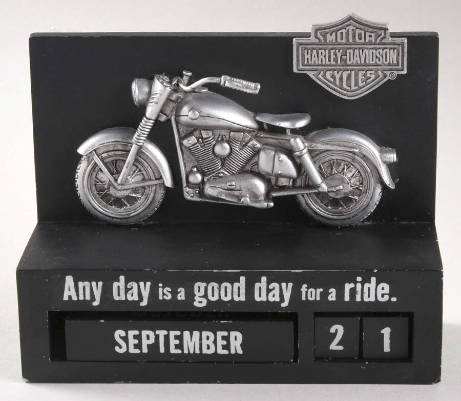 Harley Davidson Perpetual Calendar Any Day Is A Good Day - No Box by Hallmark Gold Crown-1