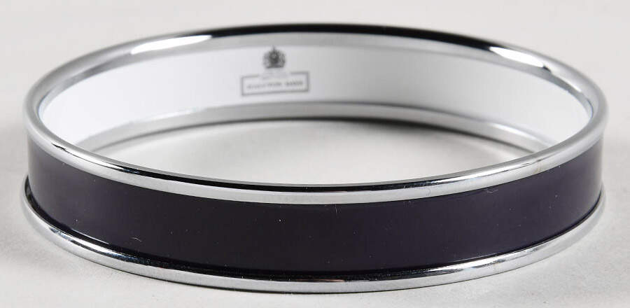 Halcyon Days Jewelry 1cm Purple & Silver Enamel Bangle-Small - No Box by Halcyon Days-1