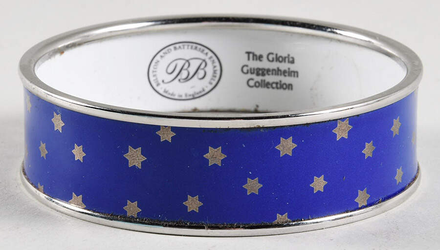 Halcyon Days Jewelry 2cm Blue & Silver Stars Bangle-Gigi - Boxed by Halcyon Days-1