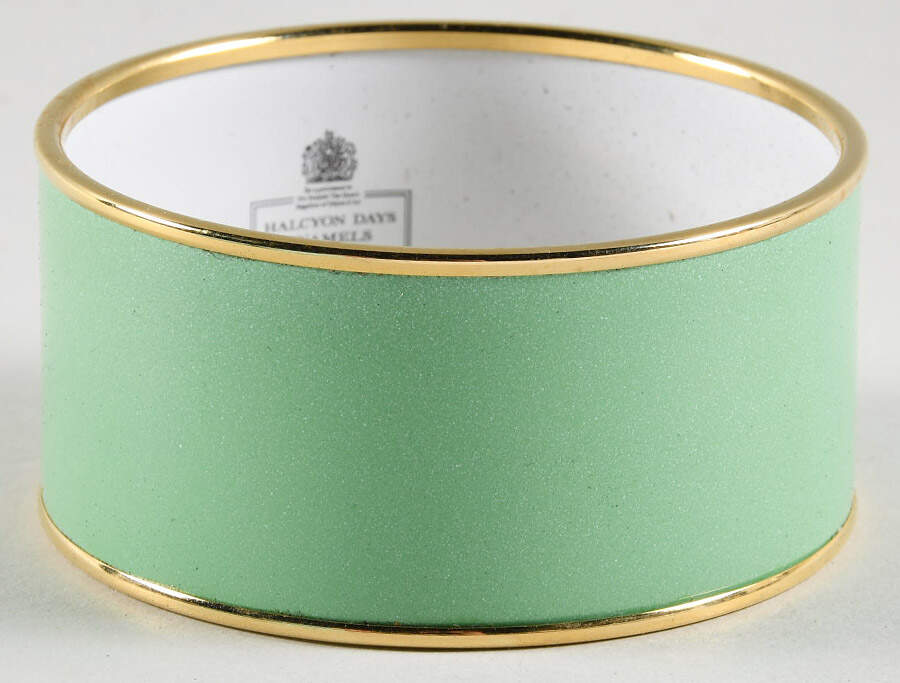Halcyon Days Jewelry 3.5cm Meadow & Gold Enamel Bangle-Medium - No Box by Halcyon Days-1