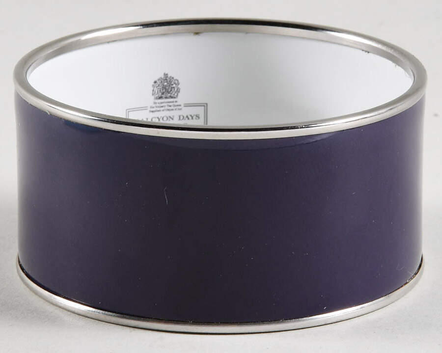 Halcyon Days Jewelry 3.5cm Purple & Silver Enamel Bangle-Medi - Boxed by Halcyon Days-1