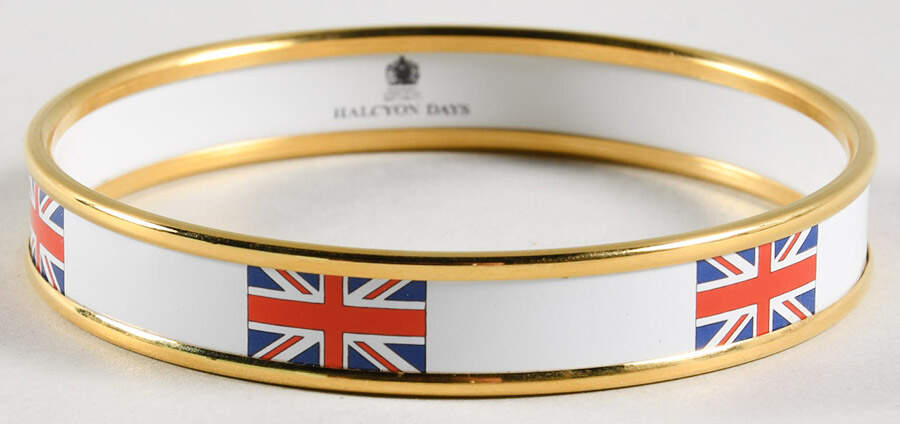 Halcyon Days Jewelry 1cm Union Flag Enamel Bangle-Med - No Box by Halcyon Days-1