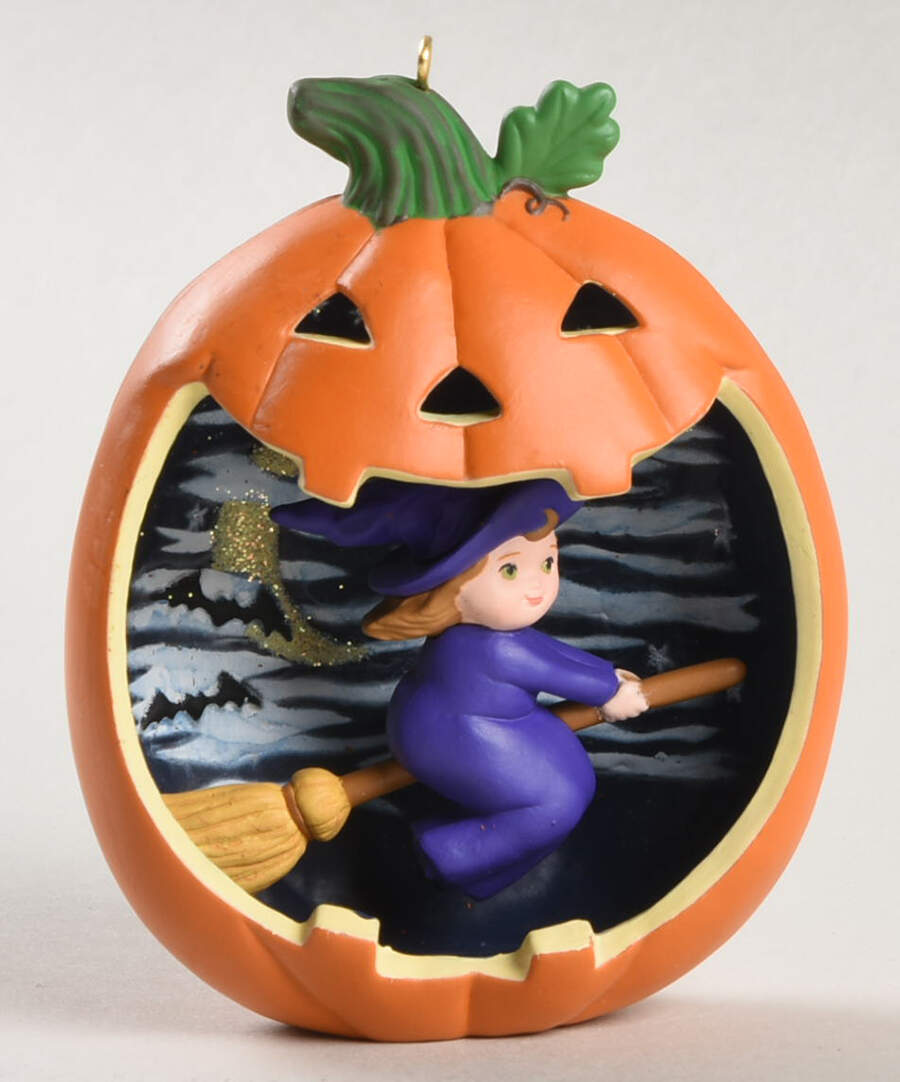 Happy Halloween 2013 #1 Witch In Pumpkin - With Box by Hallmark Gold Crown-1