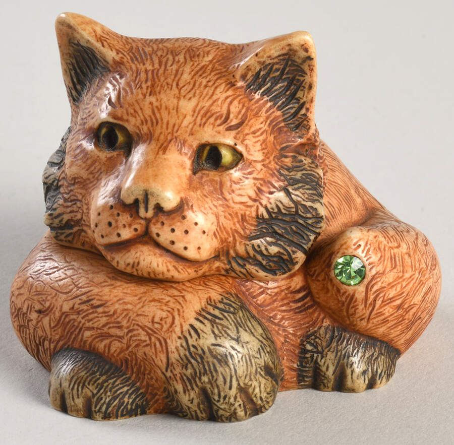 Pot Belly's Calendar Cats August - Peridot - No Box by Harmony Kingdom-1