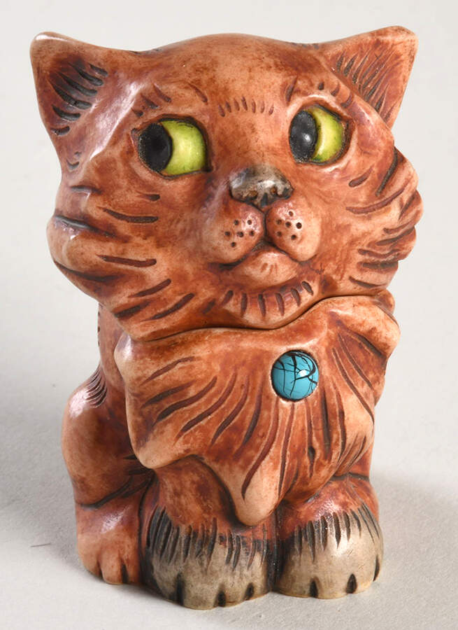 Pot Belly's Calendar Cats December - Turquoise - No Box by Harmony Kingdom-1