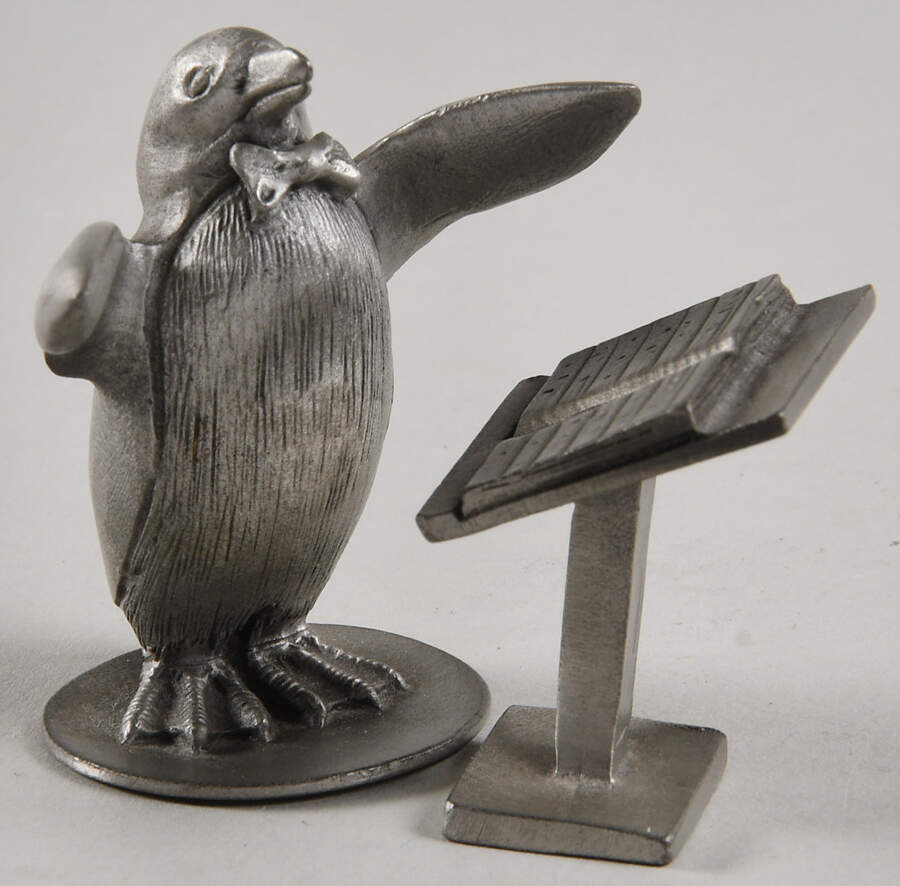 Strike Up the Band Pierre Penguin Conductor - Set Of 2 - No Box by Hudson Pewter-1