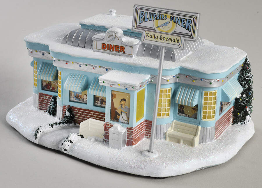 The Mayberry Christmas Village Blue Bird Diner - No Box by Hawthorne Village-1