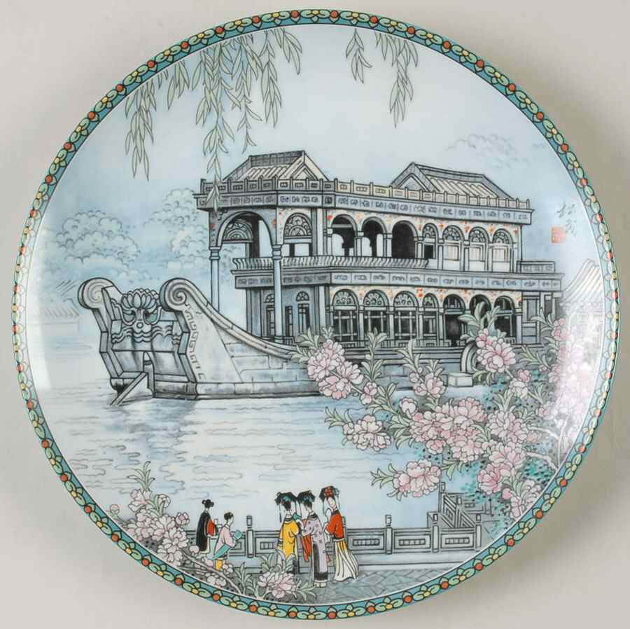 Scenes From A Summer Palace Marble Boat - With Box by Imperial Jingdezhen-1