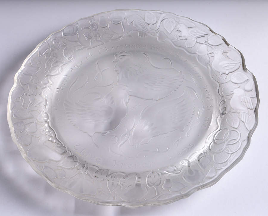 Twelve Days of Christmas-Crystal 3 French Hens - Boxed by Imperial Glass-Ohio-1