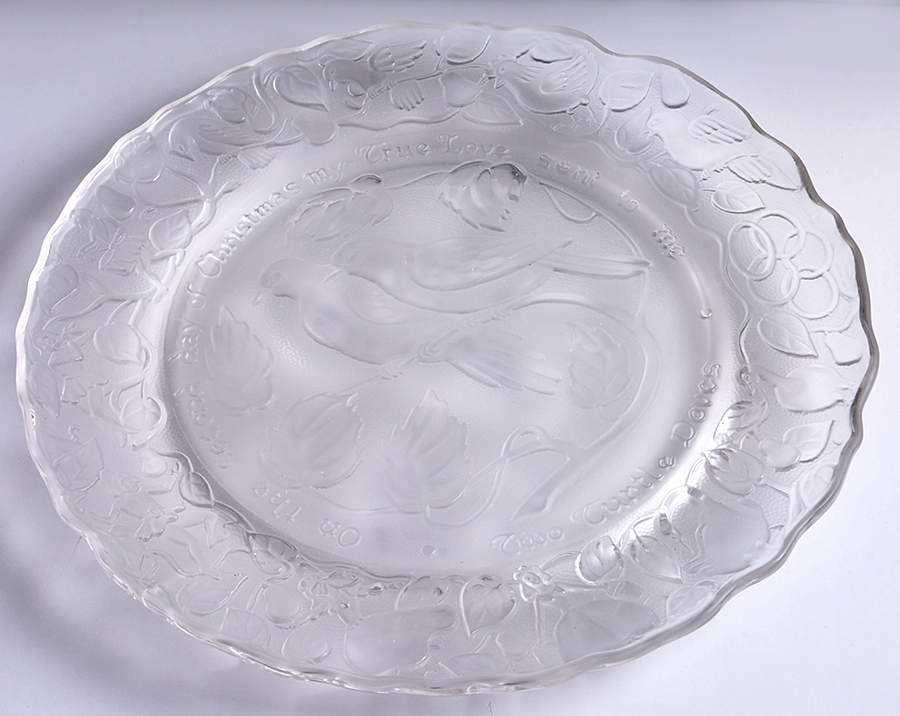 Twelve Days of Christmas-Crystal 2 Turtledoves - Boxed by Imperial Glass-Ohio-1