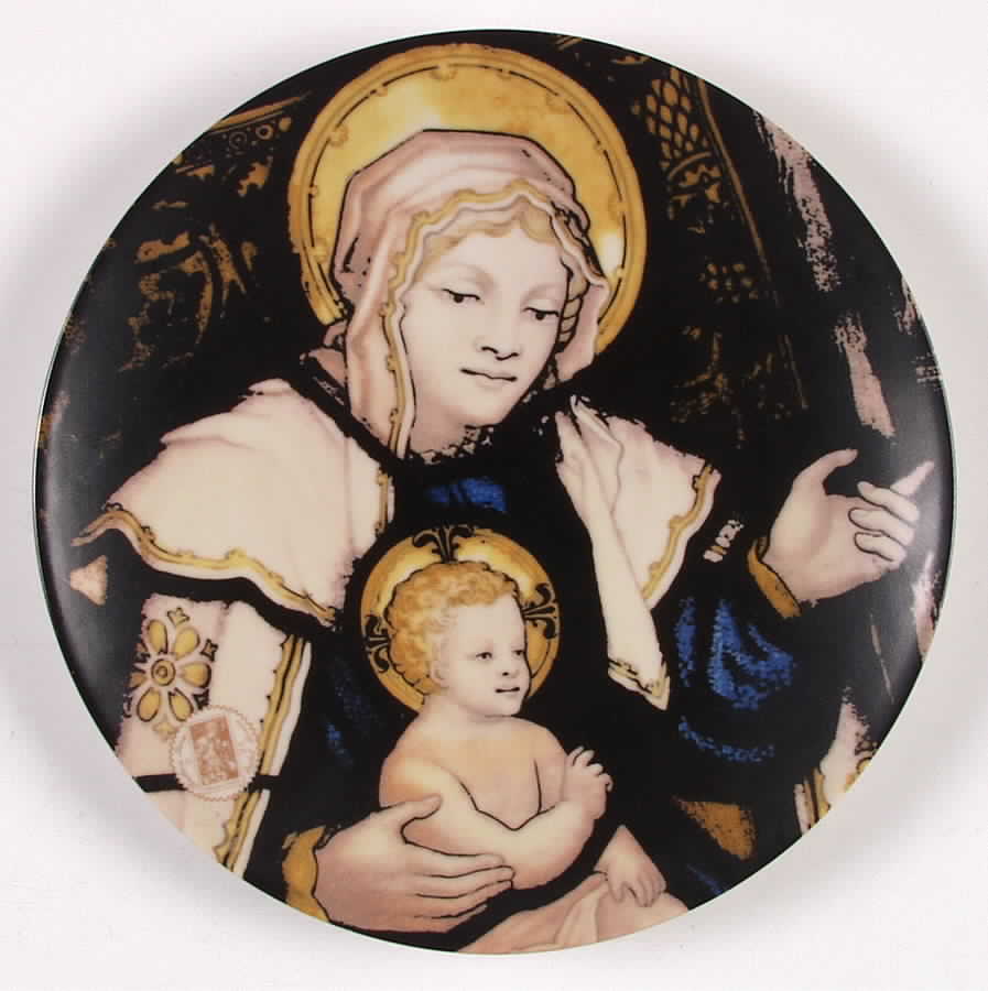 Annual Christmas Stamp Art Madonna  And Child-Stained Glass Window - No Box by International Museum-1