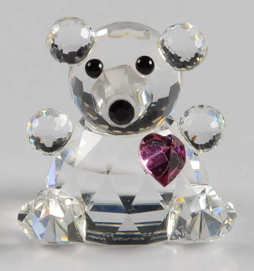 Iris Arc Crystal Figurines Teddy Bear With Pink Heart - Boxed by Iris ARC-1