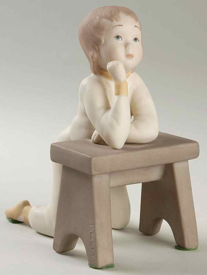Ispanky Figurines Boy Kneeling On Stool - No Box by Ispanky-1
